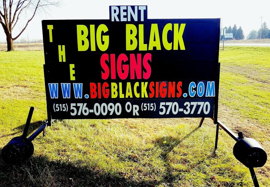 Big Black Signs roadside rental board